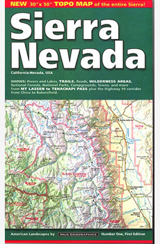 Topo Map of the Sierra Nevada Size 30" x 50"